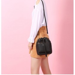 Leather Bucket Shoulder Bag