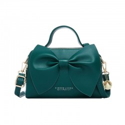 Leather Bag With Bow On Front