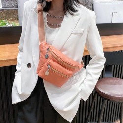 Orange Leather Fanny Pack ERIN