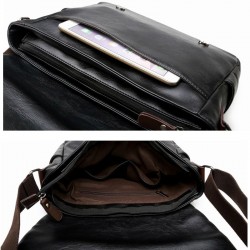 Black Leather 15 inch Laptop Bag