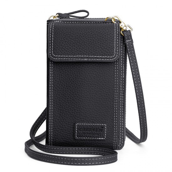 Pebbled Leather Phone Crossbody Bag