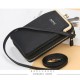 Black Leather Cell Phone Shoulder Bag