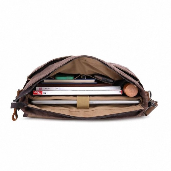 Canvas Messenger Bag for 15 inch Laptop