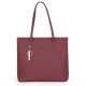 Faux Leather Tote Bag With Zipper