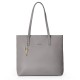 Faux Leather Tote Bag With Zipper