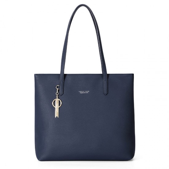 Faux Leather Tote Bag With Zipper