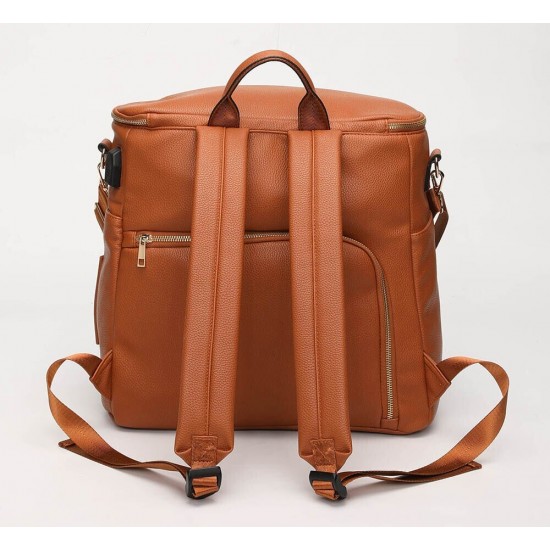 Faux Leather Maternity Backpack