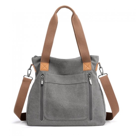 Large Zip Top Canvas Tote Bag