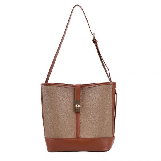 Two Tone Leather Tote Bag