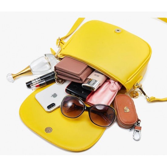 Bright Yellow Leather Purse