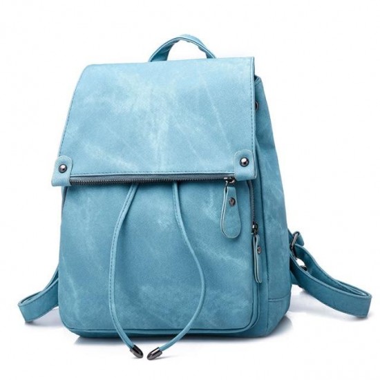 Gray Small Faye Suede Leather Backpack