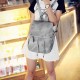 Gray Small Faye Suede Leather Backpack